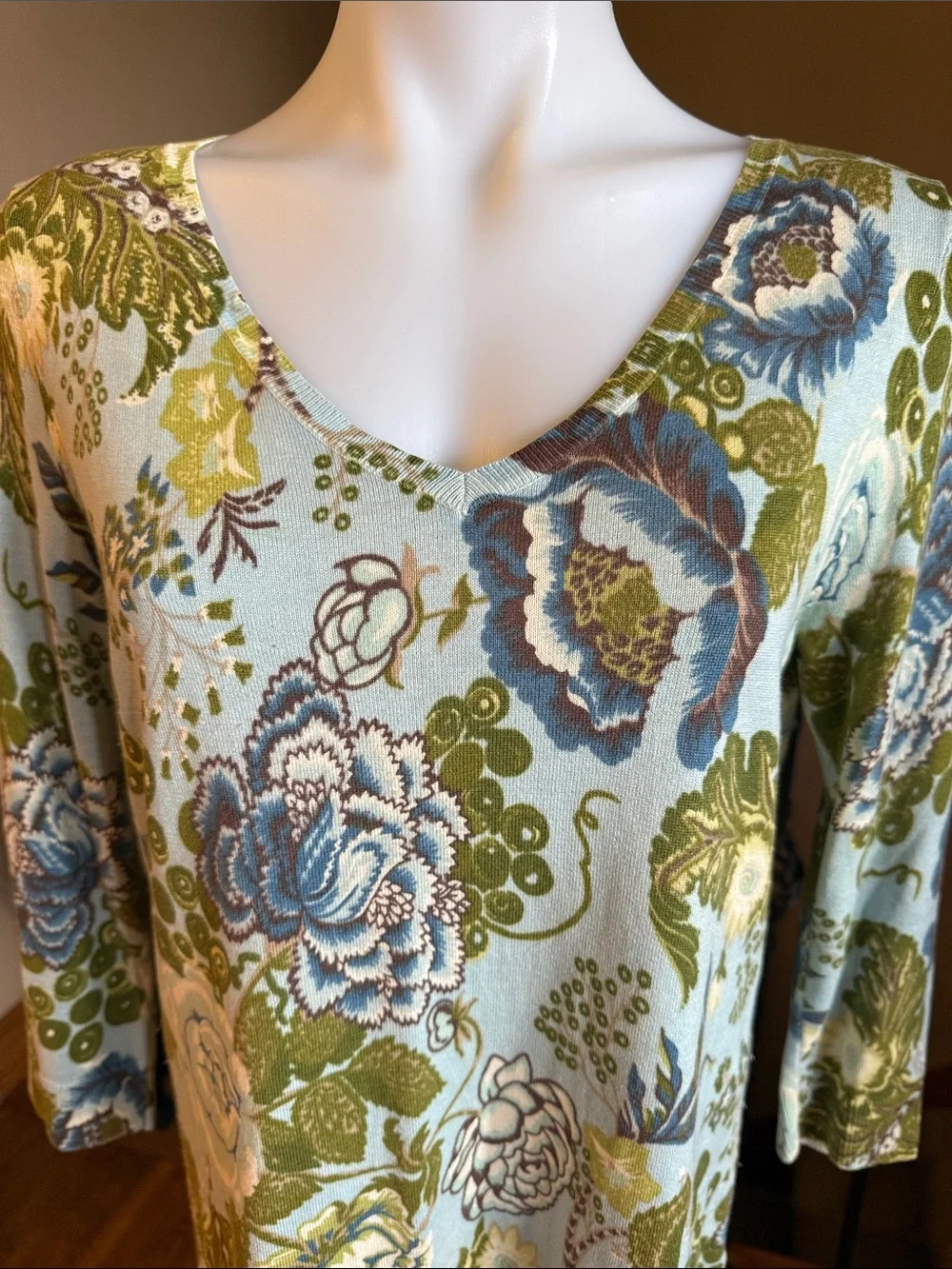 Talbots v-neck silk and cotton sweater